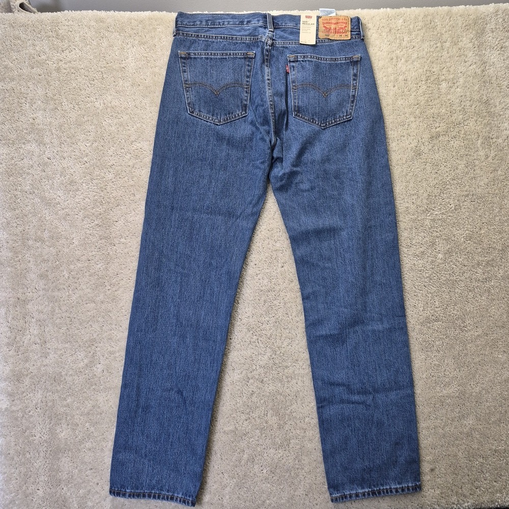 Levis 505 Jeans Mens 36/34 Classic Straight Blue USA Capsule Minimalist Casual - Picture 12 of 13